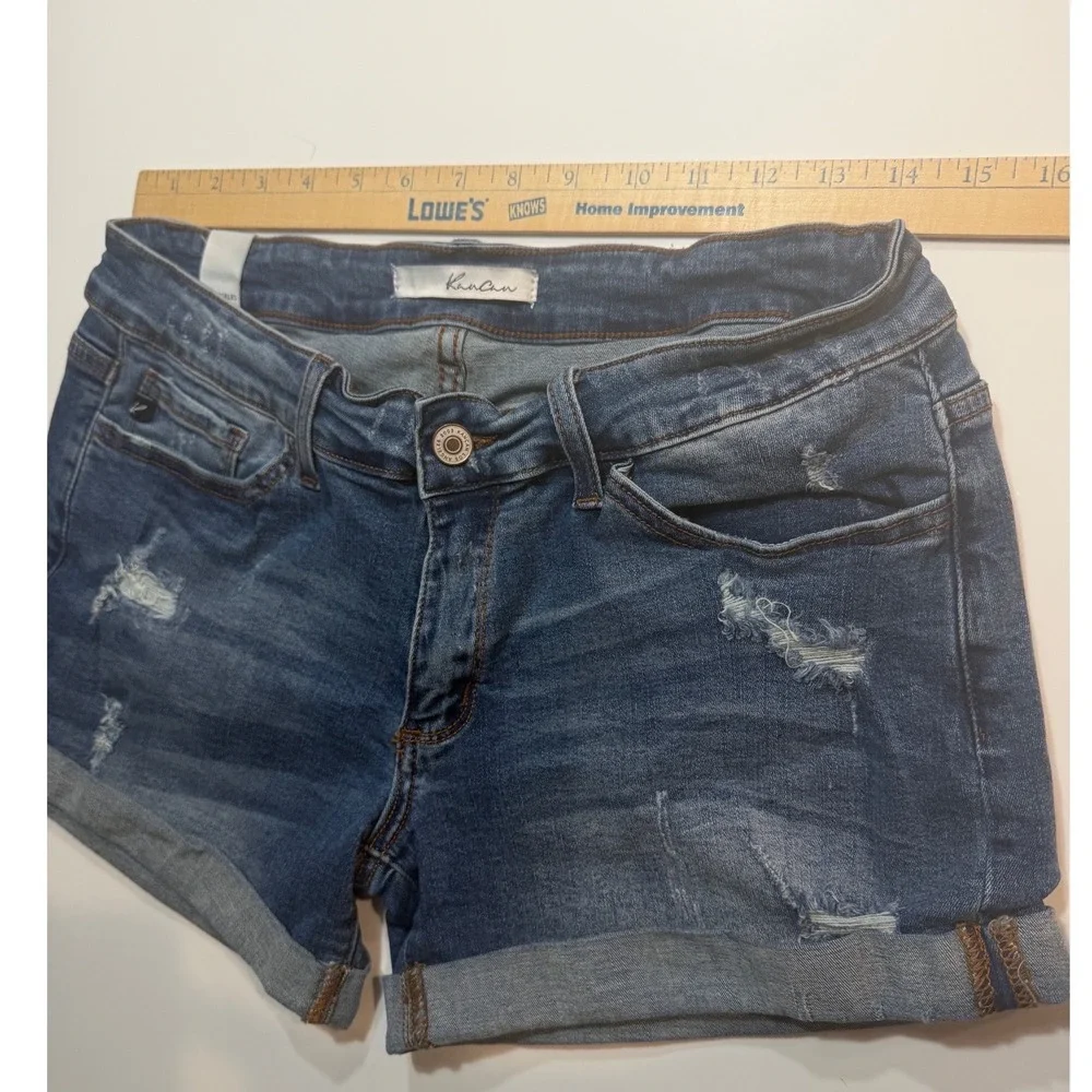 KanCan Distressed Jean Shorts W29 Y2K Cuffed‎ Festival Summer